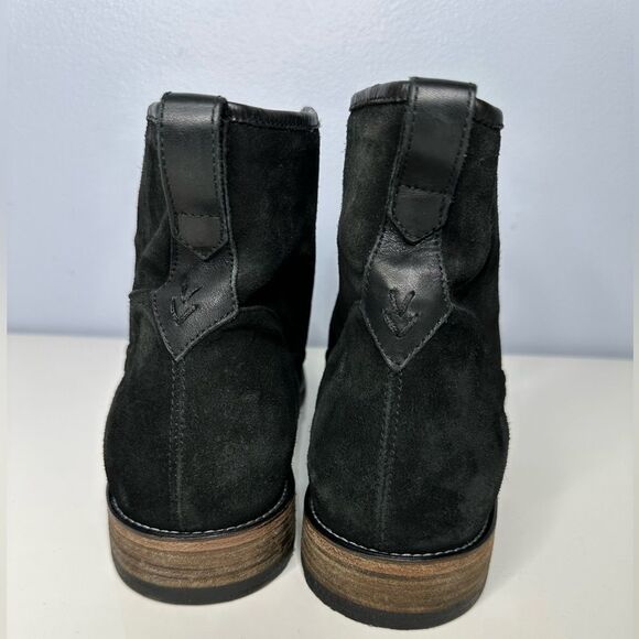John Varvatos Fleetwood Rub Off Black Chelsea Pull On Ankle Leather Boots Sz 12